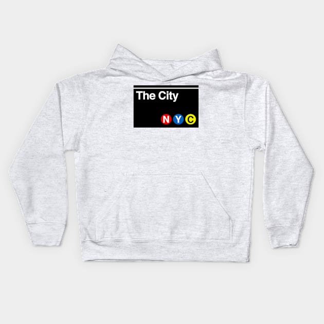 The City Subway Sign Kids Hoodie by PopCultureShirts